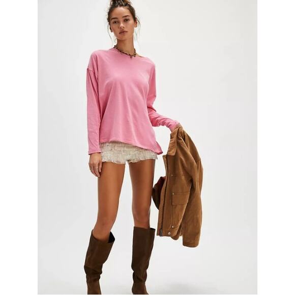 Free People Nina Long Sleeve Tee in Flowering Ginger - Small - Picture 1 of 1